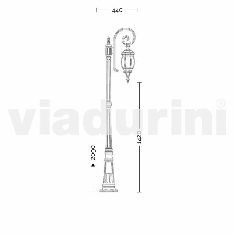 Anika classic hliníková zahradní lampa vyrobená v Itálii Viadurini