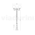 Sloupek venkovní lampy 212 cm v černém akrylu a hliníku Made in Italy - Trovanero Viadurini