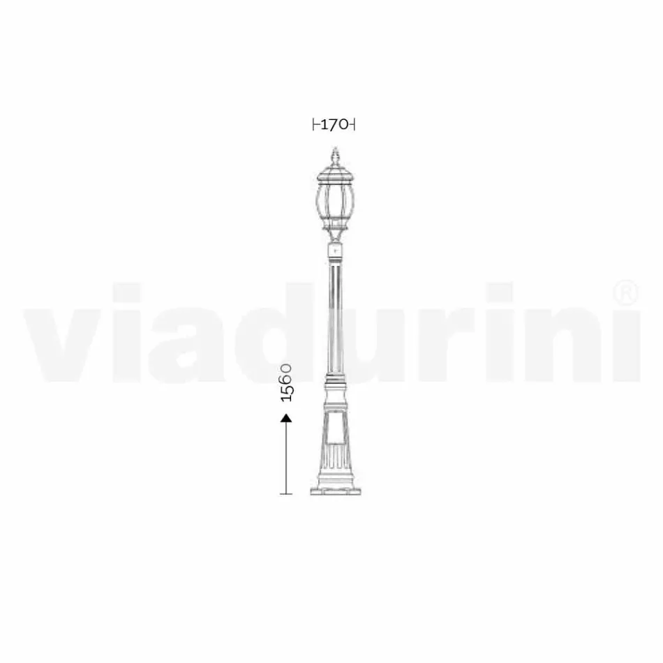 Venkovní lampa s hliníkovým světlem vyrobeným v Itálii, Anika Viadurini