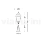 85 cm vysoká venkovní lampa ze skla a tlakově litého hliníku - Alchymista Viadurini