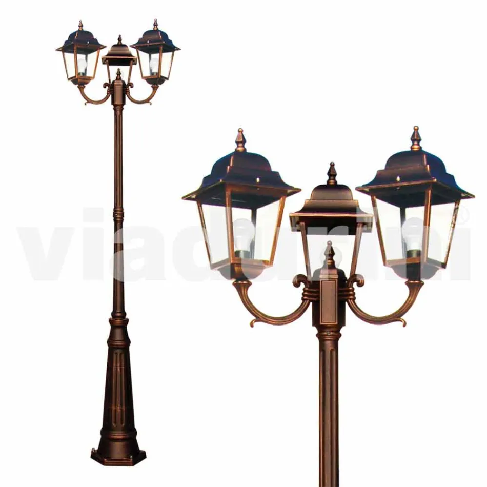 Klasická třívrstvá venkovní lampa vyrobená v Itálii, Aquilina Viadurini