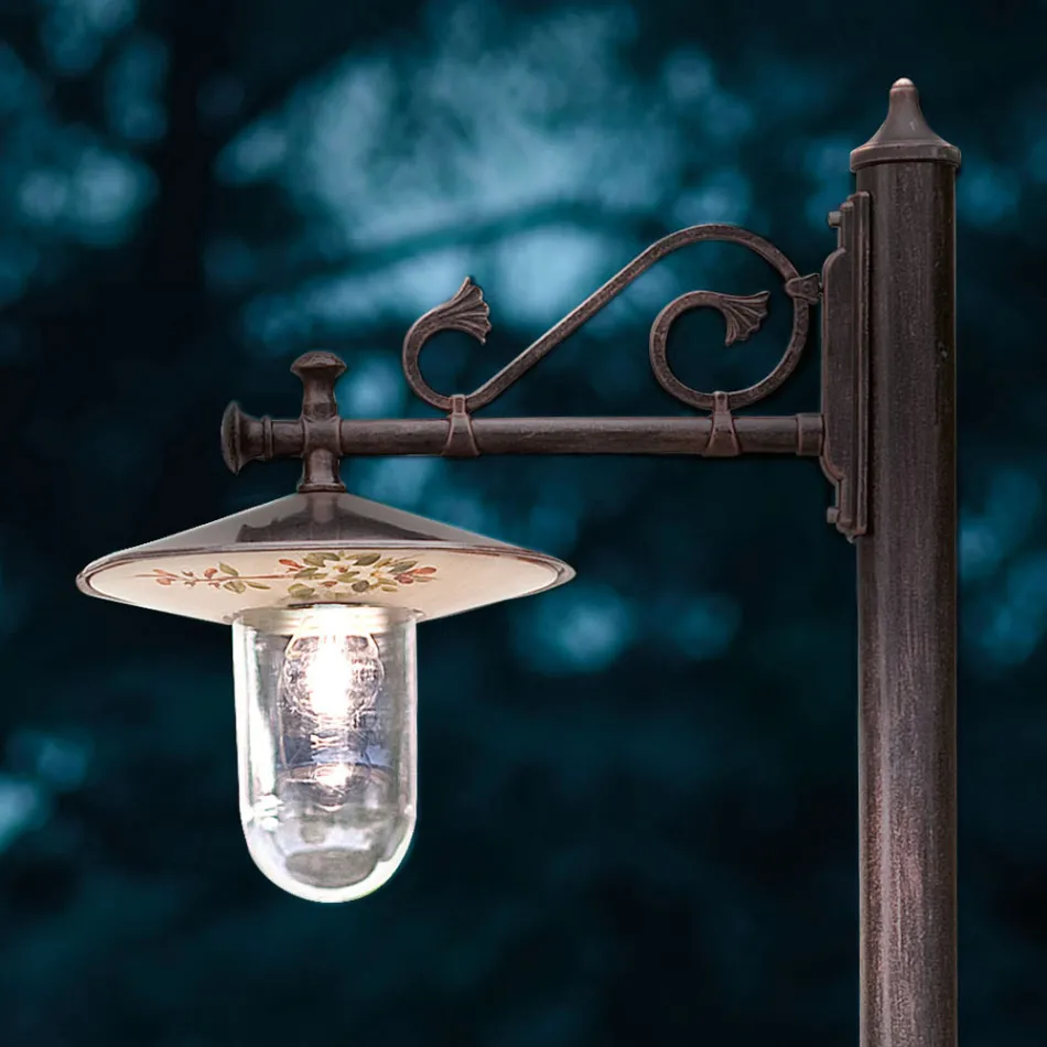 Venkovní lampa z klasického ručně malovaného dekorovaného hliníku - Janov Viadurini