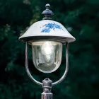 Venkovní lampa z ručně malovaného hliníku s květinovou výzdobou - Bari Viadurini