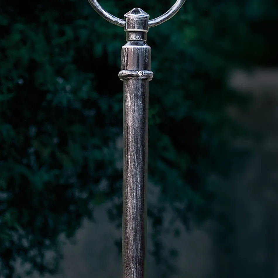 Venkovní lampa z ručně malovaného hliníku s květinovou výzdobou - Bari Viadurini