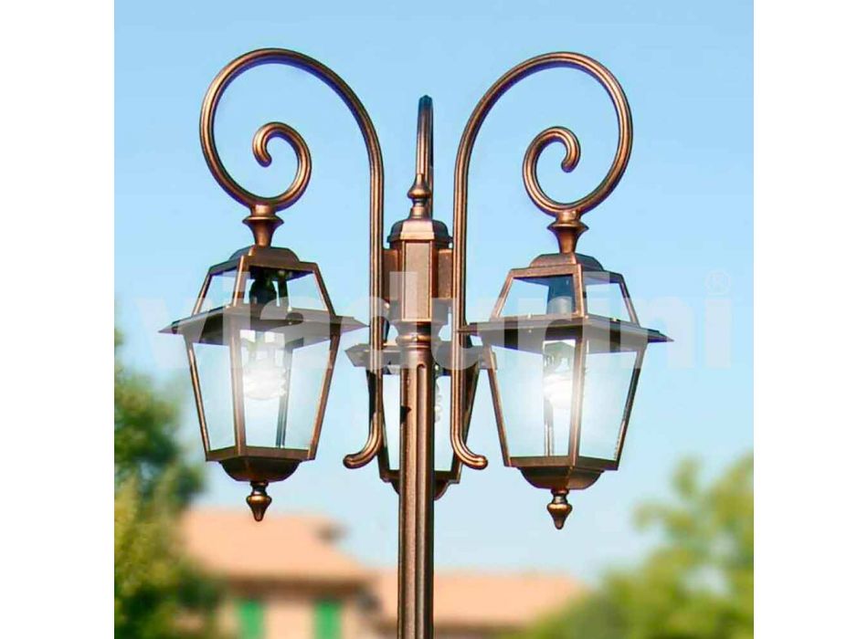 Kristel, tři světla hliníkové zahradní lampy vyrobené v Itálii Viadurini