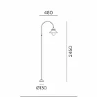 Sloupek zahradní lampy s vysokým nebo nízkým obloukem v mosazi a mědi - od Il Fanale Viadurini