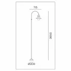 Sloupek zahradní lampy s vysokým nebo nízkým obloukem v mosazi a mědi - od Il Fanale Viadurini