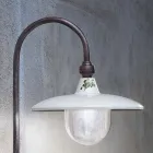 Zakřivený design zahradního sloupu lampy z hliníku, ručně zdobený - Campobasso Viadurini