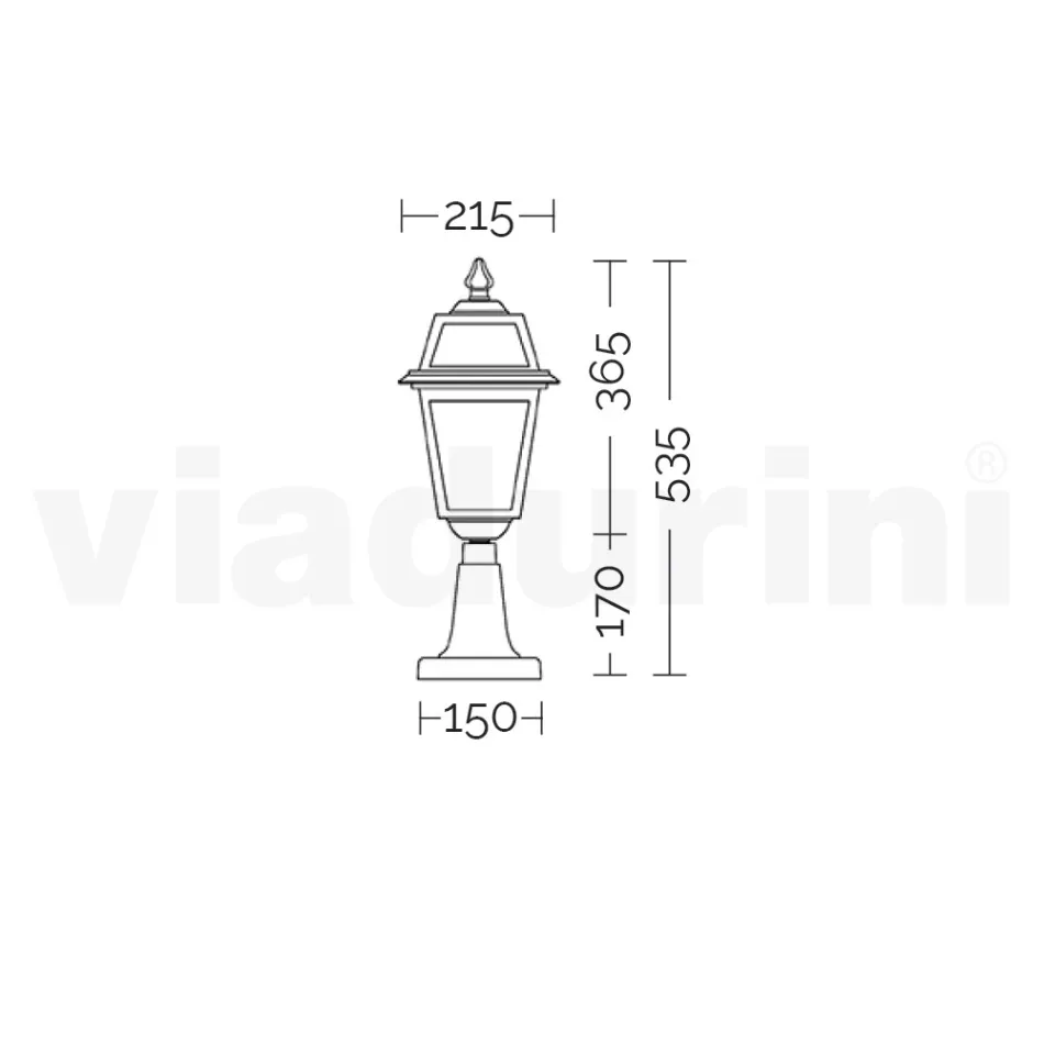Zahradní lampa z antracitového hliníku a pískovaného skla - Elric Viadurini