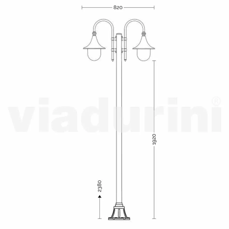 Zahradní lampa z bílého hliníkového tlakového odlitku z Itálie, Anusca Viadurini