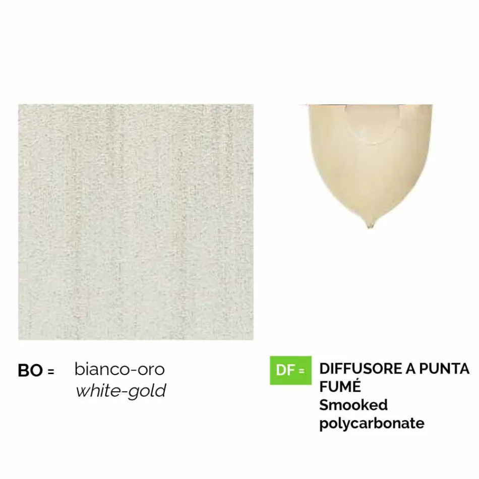 Zahradní lampa z bílého hliníkového tlakového odlitku z Itálie, Anusca Viadurini