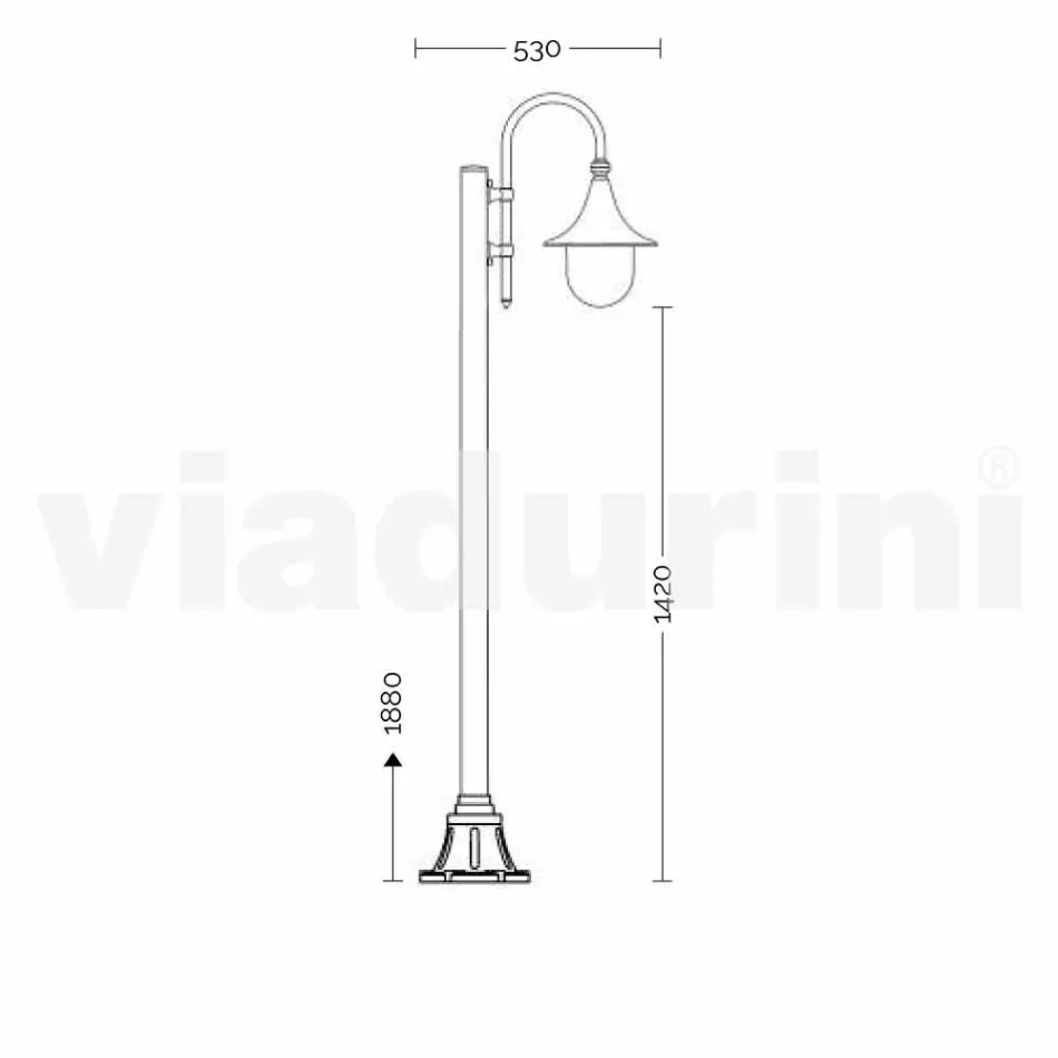 Zahradní lampa z tlakového odlitku vyrobeného v Itálii, Anusca Viadurini