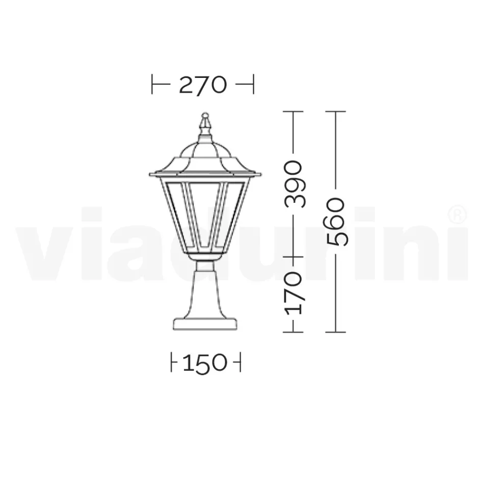 Zahradní lampa z pískovaného skla a 5 hliníkových povrchů - Pinako Viadurini