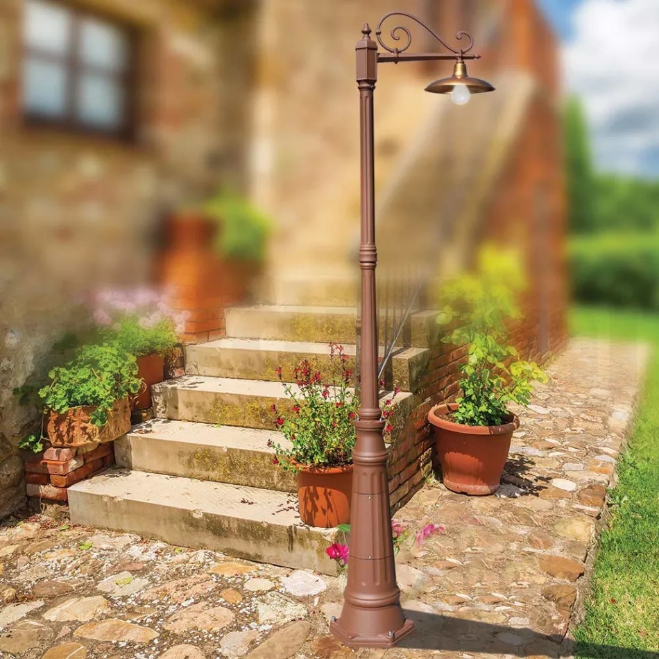 Vintage zahradní lampa z hliníku a mosazi Made in Italy - Adela Viadurini