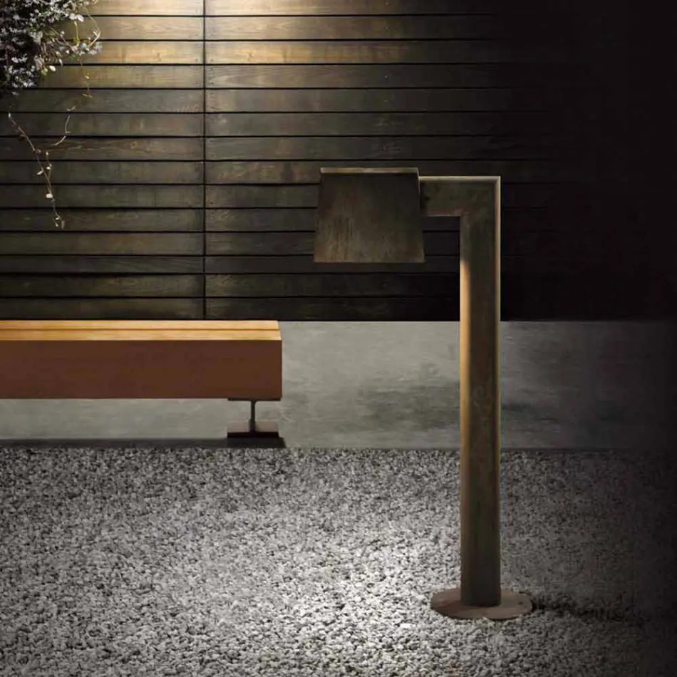 Venkovní kandelábr v antickém hnědém kovu 2 výšky - Saint Tropez od Il Fanale Viadurini