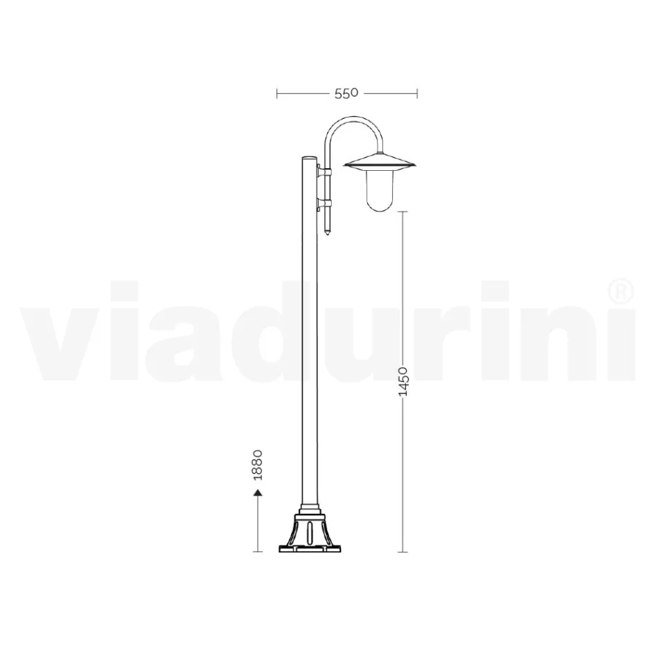 Venkovní lampa ve vintage stylu z antracitového hliníku Made in Italy - Belen Viadurini