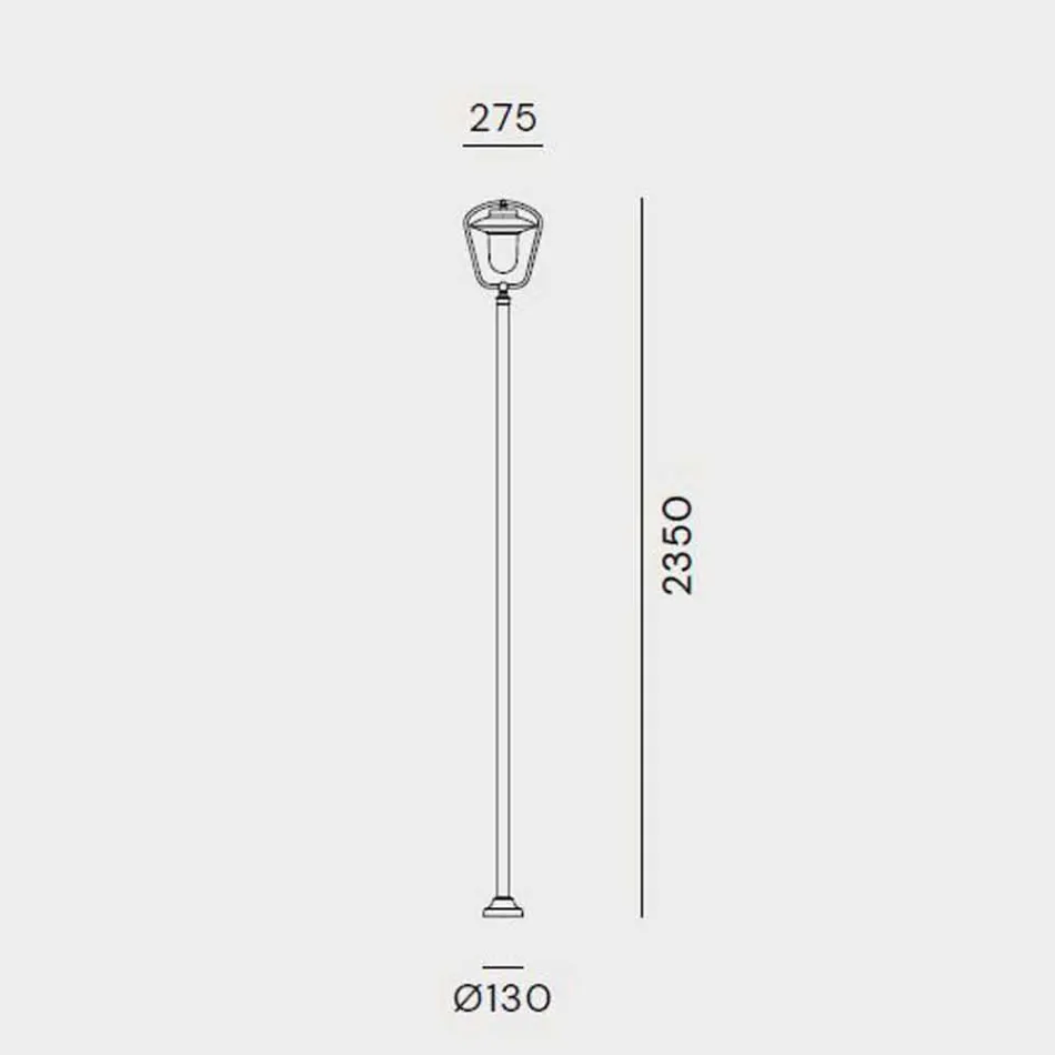 Vintage venkovní kandelábr v mědi a mosazi, 2 výšky - Calmaggiore od Il Fanale Viadurini