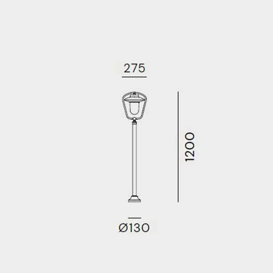Vintage venkovní kandelábr v mědi a mosazi, 2 výšky - Calmaggiore od Il Fanale Viadurini