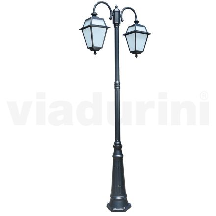 Zahradní lampa se 2 světly z hliníku a skla Made in Italy - Vivian Viadurini