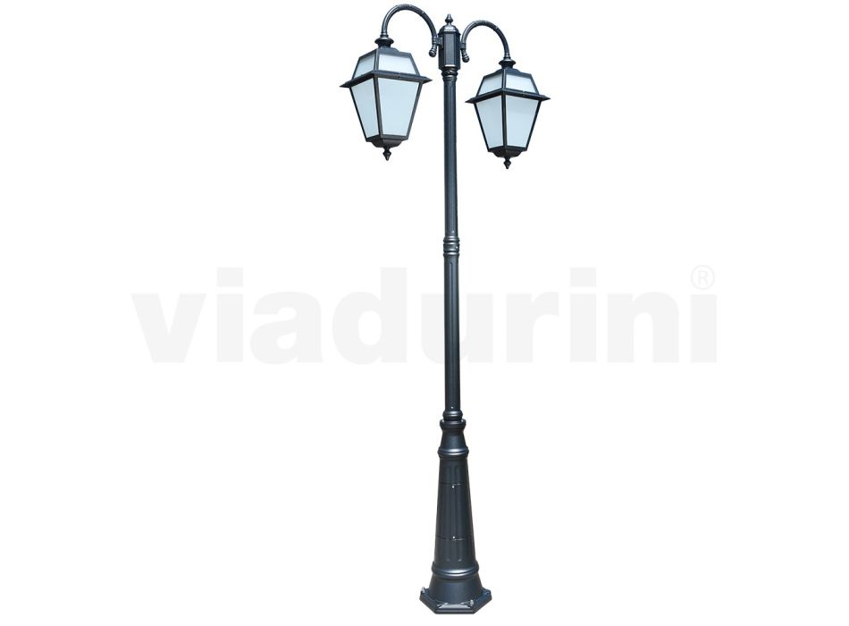Zahradní lampa se 2 světly z hliníku a skla Made in Italy - Vivian Viadurini