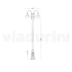 Zahradní lampa se 3 světly z hliníku Made in Italy - Cassandra Viadurini