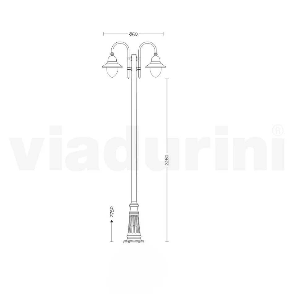 Zahradní lampa se 3 světly z hliníku Made in Italy - Cassandra Viadurini