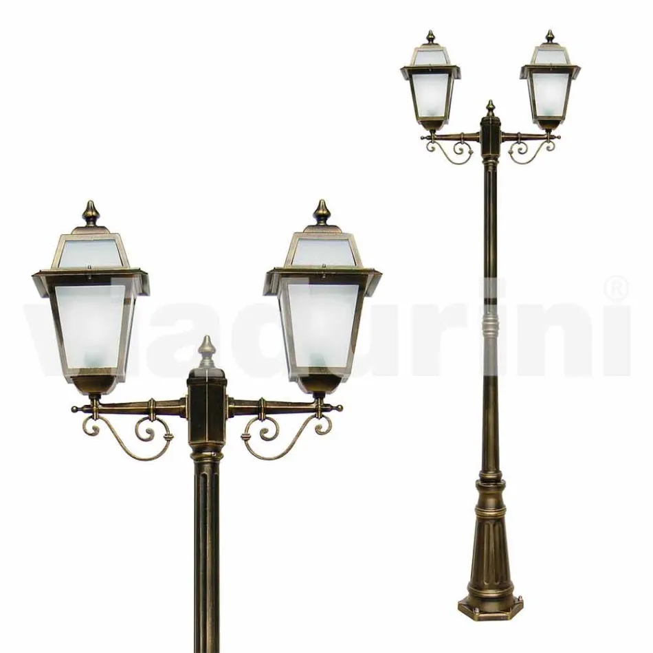 Venkovní lampa se dvěma světly z hliníku vyrobená v Itálii, Kristel Viadurini