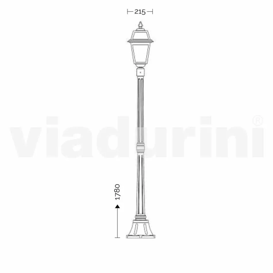 Pouliční svítidlo pro klasický outdoor vyrobený v Itálii, Kristel Viadurini