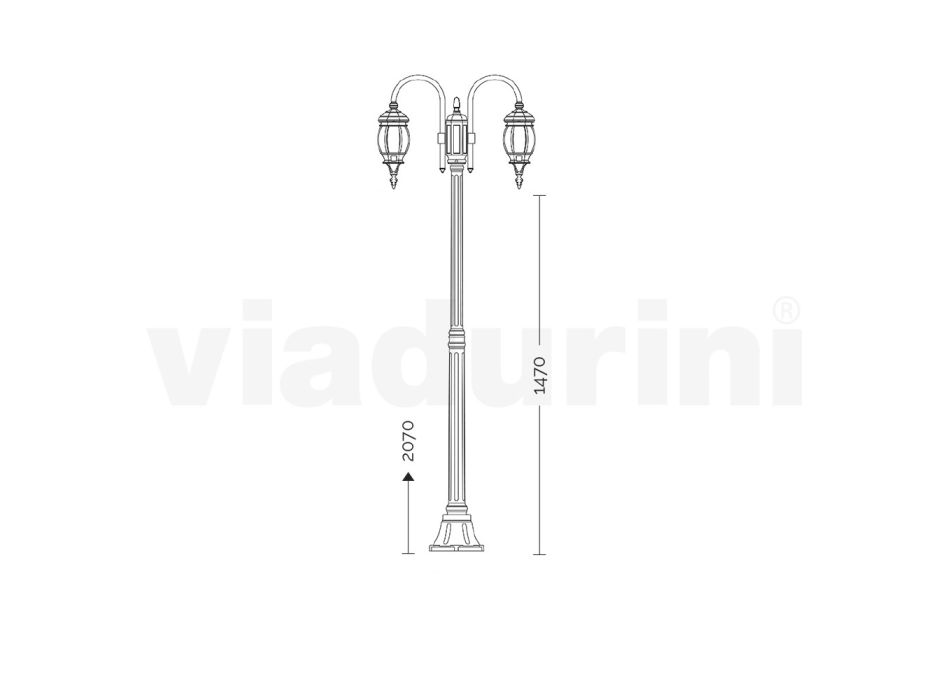 Svítidlo Vintage Style 2 Lights v antracitovém hliníku Made in Italy - Empire Viadurini