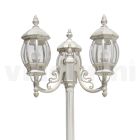 Pouliční lampa ve vintage stylu se 3 světly z bílého hliníku Made in Italy - Dodo Viadurini