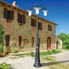 Pouliční lampa ve vintage stylu se 3 světly v šedém hliníku Made in Italy - Belen Viadurini