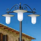 Pouliční lampa ve vintage stylu se 3 světly v šedém hliníku Made in Italy - Belen Viadurini