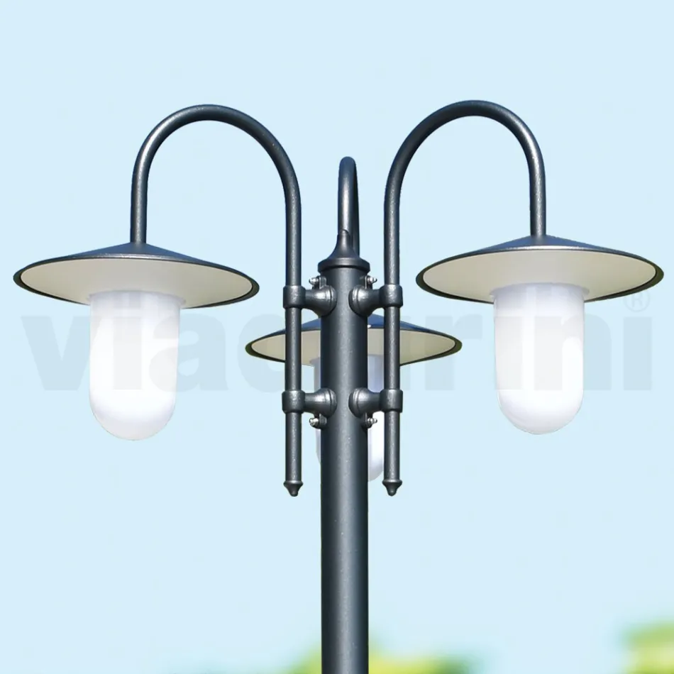 Pouliční lampa ve vintage stylu se 3 světly z hliníku Made in Italy - Belen Viadurini