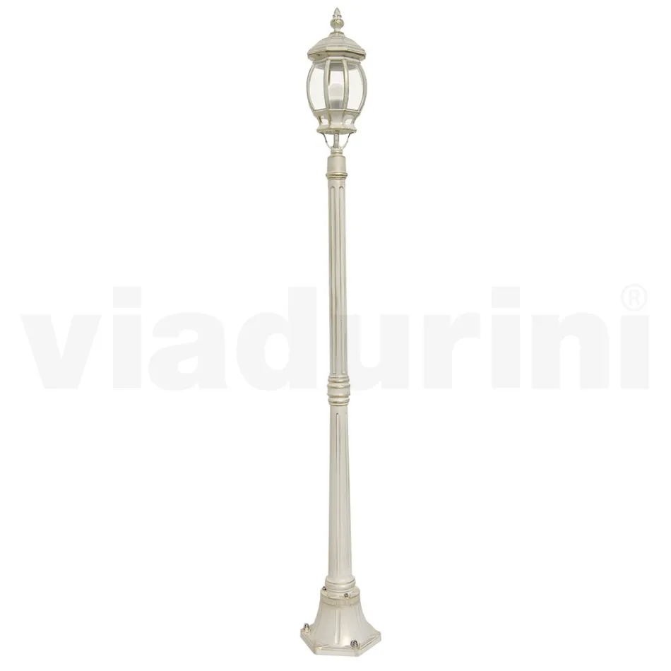 Pouliční lampa ve vintage stylu z bílého hliníku Made in Italy - Dodo Viadurini
