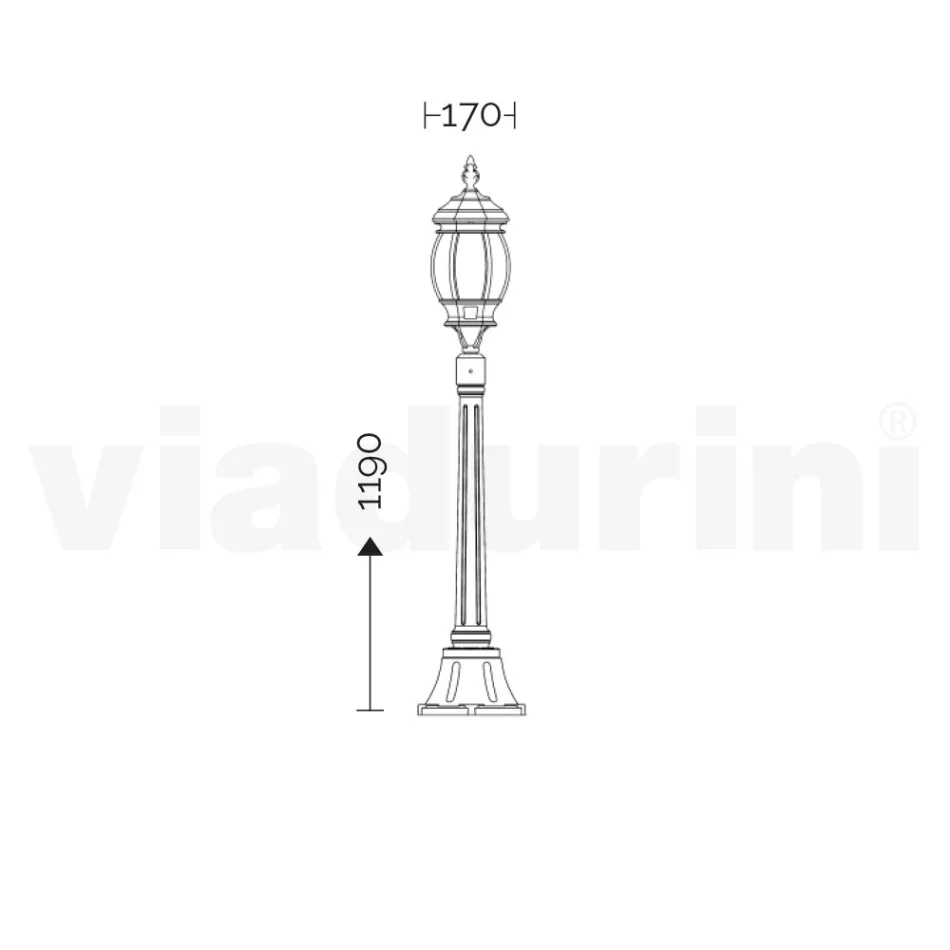 Pouliční lampa ve vintage stylu z bílého hliníku Made in Italy - Dodo Viadurini