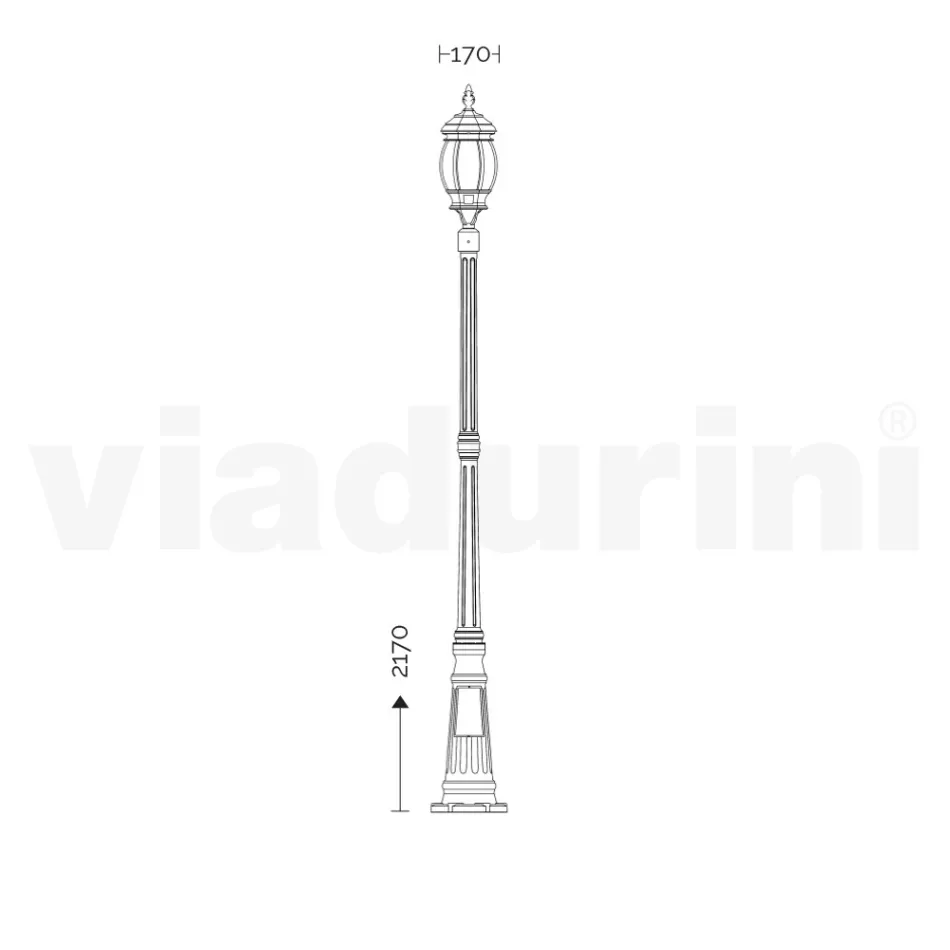 Pouliční lampa ve vintage stylu z bílého hliníku Made in Italy - Dodo Viadurini