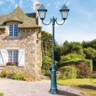 Vintage lampový sloup se 2 světly z hliníku a skla Made in Italy - Doroty Viadurini