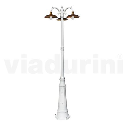 Vintage lampa se 3 světly z hliníku a mosazi Made in Italy - Adela Viadurini