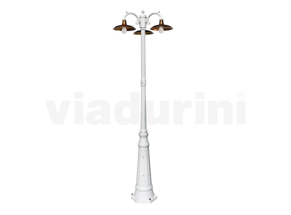 Vintage lampa se 3 světly z hliníku a mosazi Made in Italy - Adela Viadurini