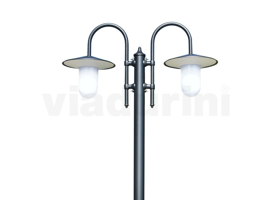 Vintage zahradní lampa 2 světla z hliníku Made in Italy - Belen Viadurini
