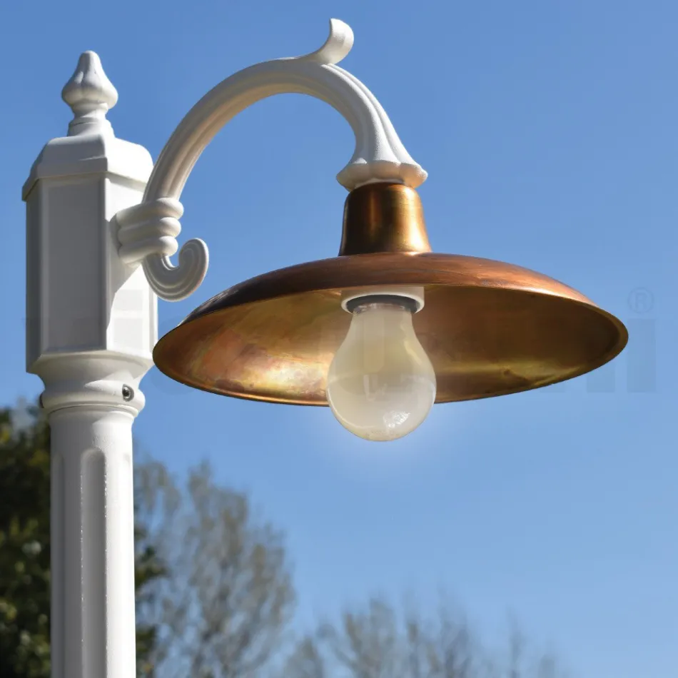 Vintage lampa z hliníku s difuzorem z mosazi Made in Italy - Adela Viadurini