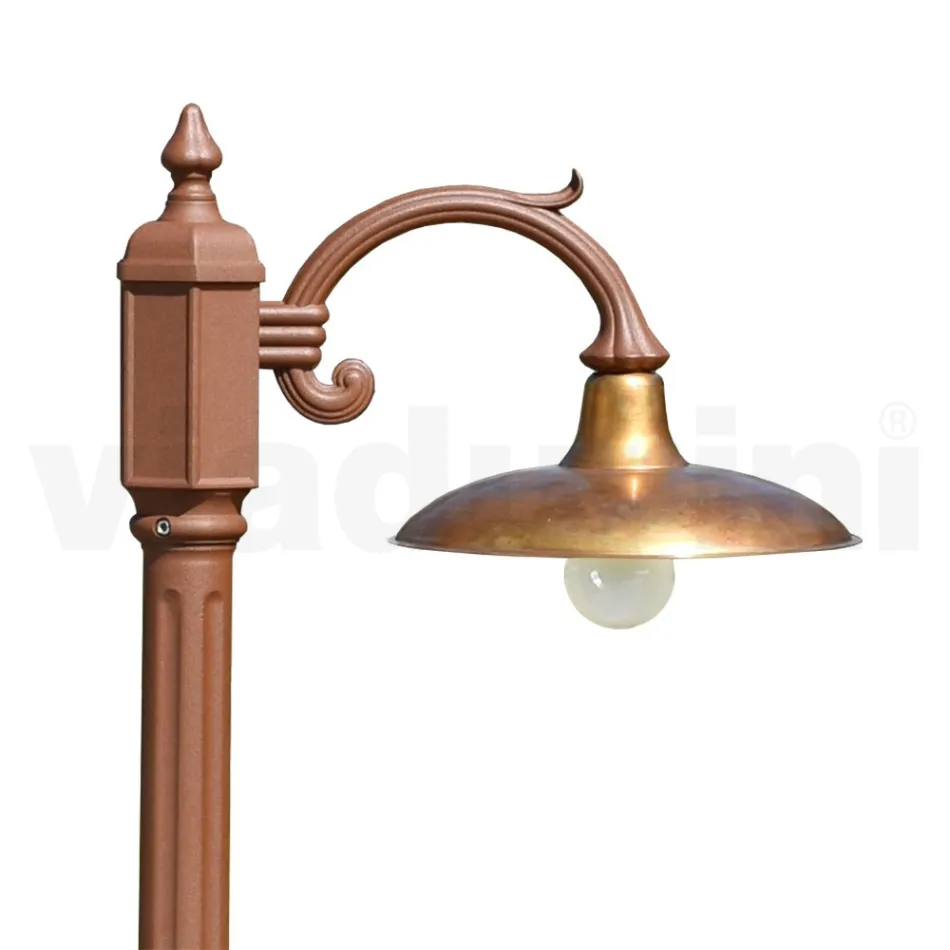 Vintage lampa z hliníku s difuzorem z mosazi Made in Italy - Adela Viadurini