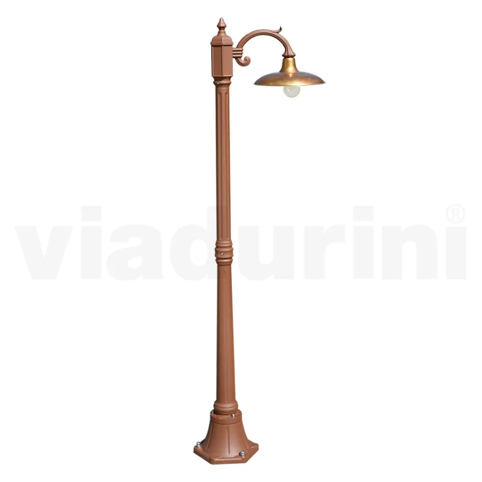 Vintage lampa z hliníku s difuzorem z mosazi Made in Italy - Adela Viadurini