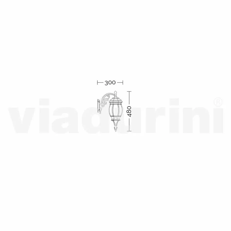 Anika, nástěnná zahradní lucerna z hliníku vyrobená v Itálii Viadurini