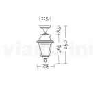 Zahradní stropní lucerna z antracitového hliníku a pískovaného skla - Elric Viadurini