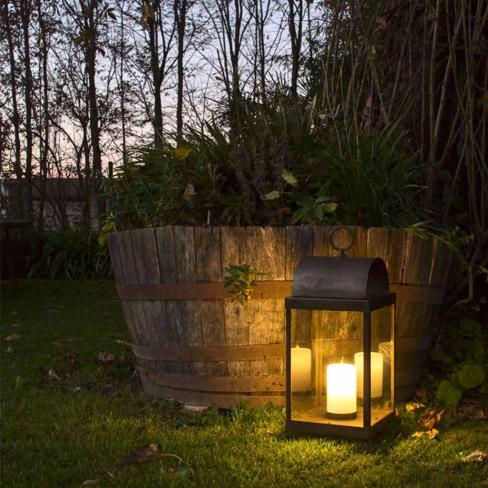 Garden Lantern s železa nebo mosazi svíčka Il Fanale Viadurini