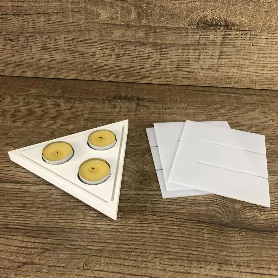 Lucerna moderního designu ve vysoce kvalitním bílém Corianu vyrobeném v Itálii - Sisifo Viadurini