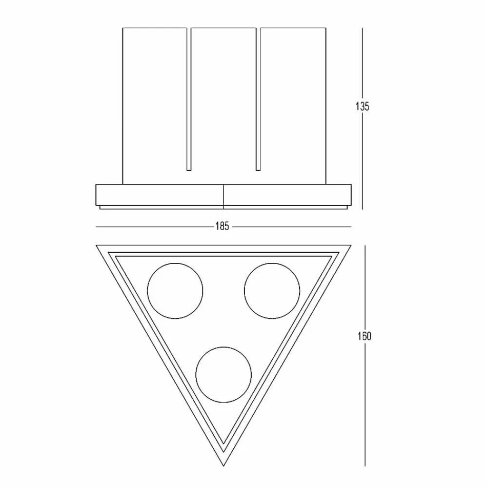 Trojúhelníkový design Obývací pokoj Bílá Corianská lucerna - Sisifo Viadurini
