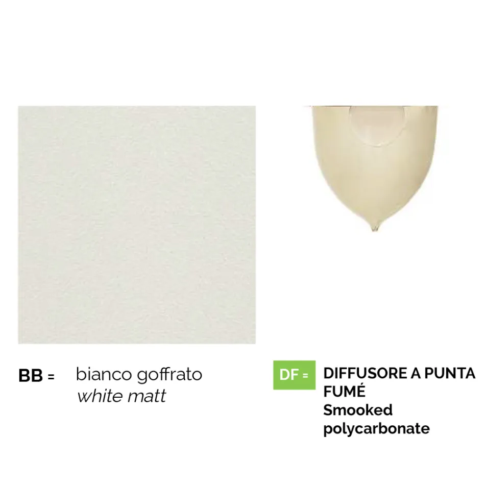 Nástěnná zahradní lucerna z bílého hliníku vyrobená v Itálii, Anusca Viadurini