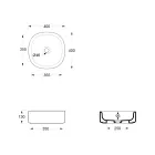 Keramické umyvadlo na desku 40x40 cm v různých barvách, vyrobené v Itálii - dívčí Viadurini